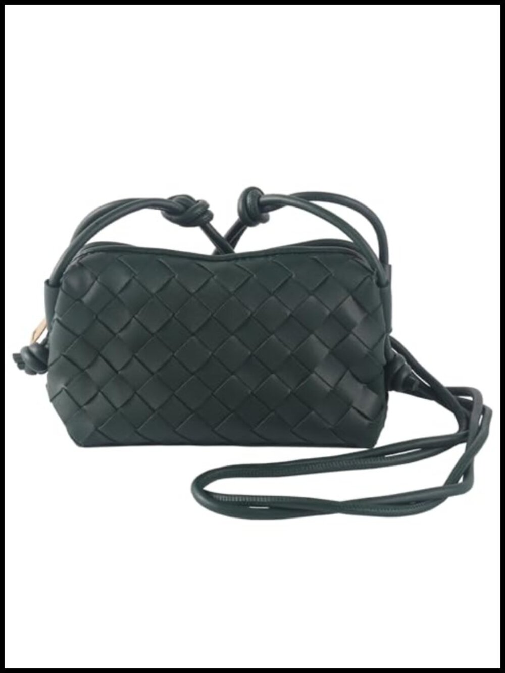 Woven Crossbody Bag for Women Small Leather Evening Purse Adjustable Strap